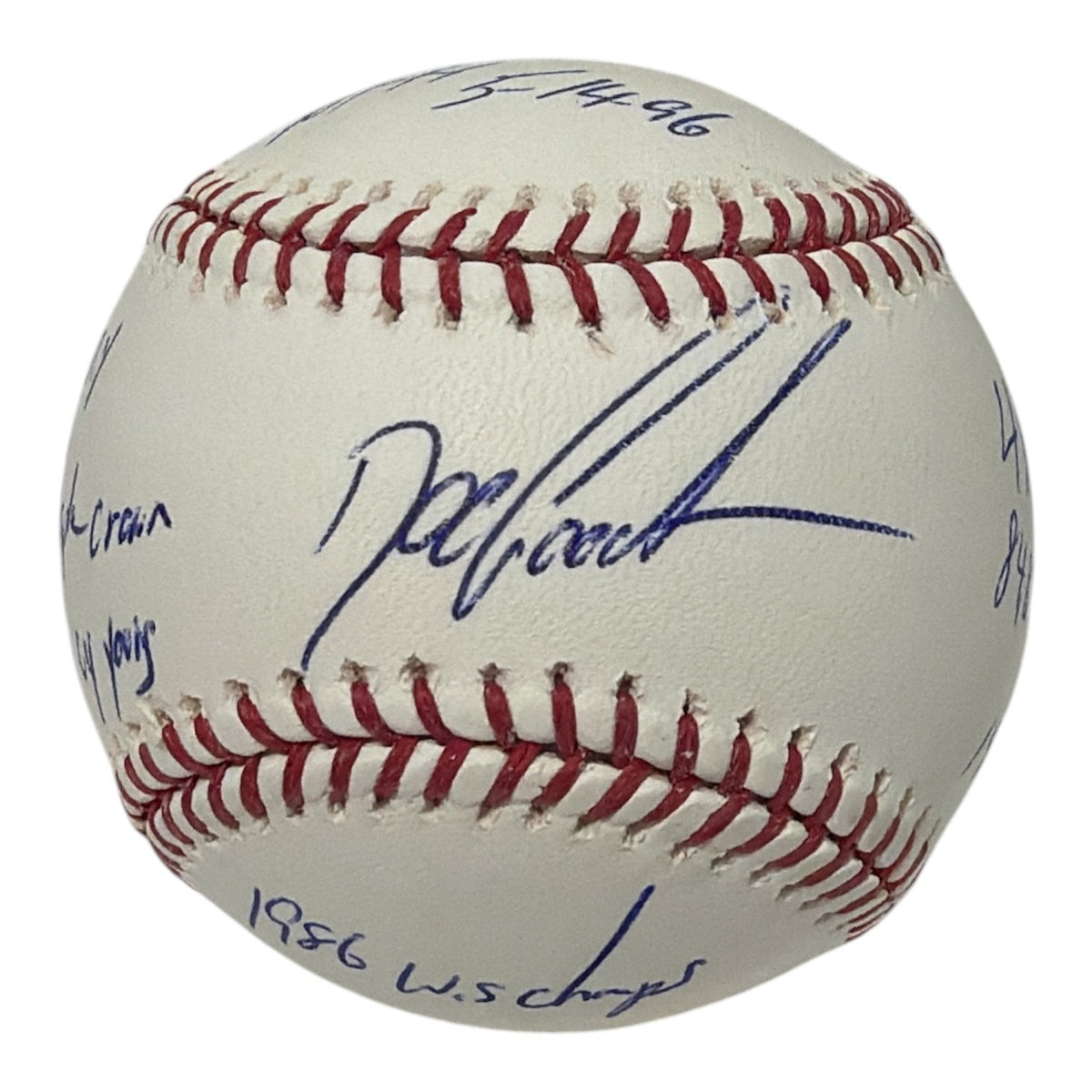Doc Gooden Signed Autographed ROMLB Baseball w/ 8 Stat Insc JSA Witness COA0