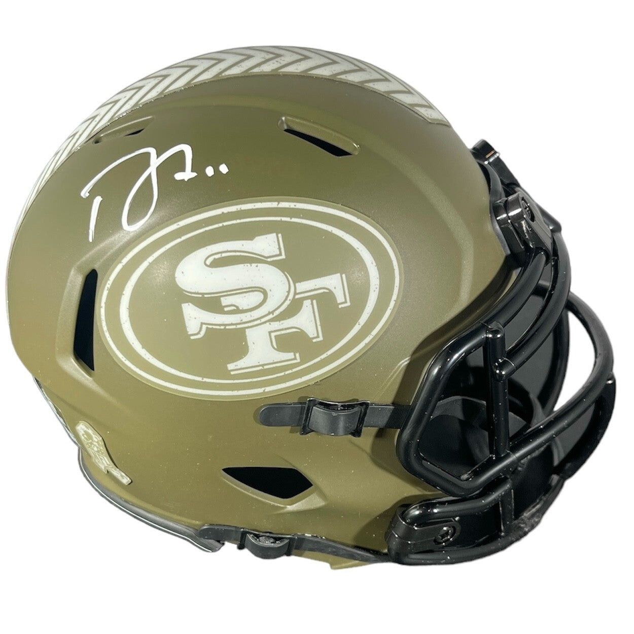 Brandon Aiyuk Signed 49ers Salute to Service Mini Helmet Beckett W BAS COA0