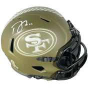 Brandon Aiyuk Signed 49ers Salute to Service Mini Helmet Beckett W BAS COA0