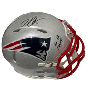 David Andrews Signed Patriots Speed Mini Helmet w/ 2x SB Champ JSA Witness COA0