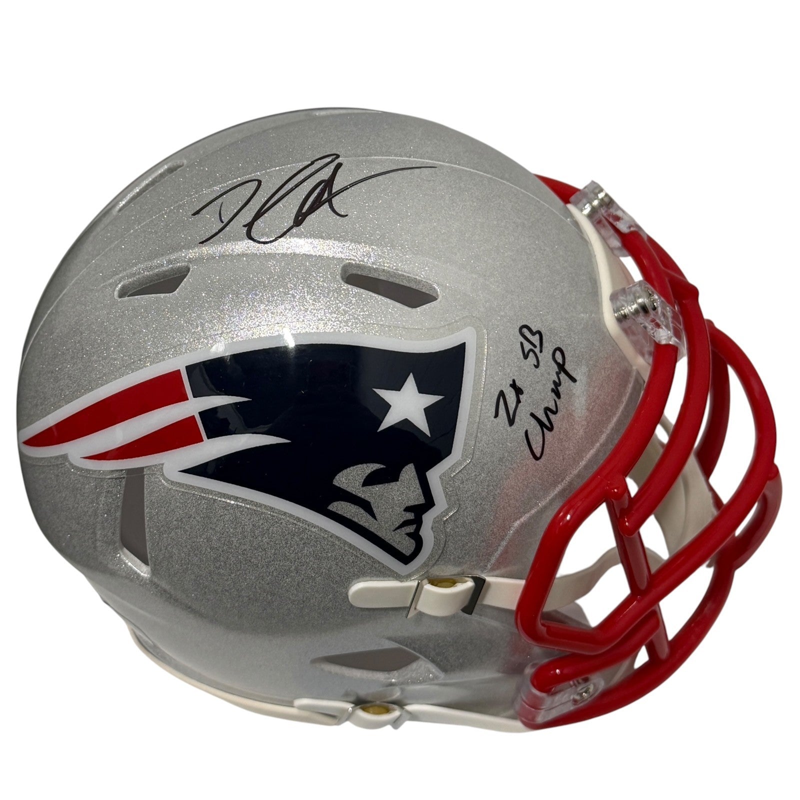 David Andrews Signed Patriots Speed Mini Helmet w/ 2x SB Champ JSA Witness COA0