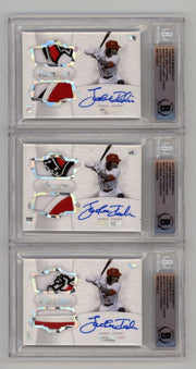 Jonathan India 2021 Hits Memorabilia Champions Ice Patch Dual Auto RC /3 BGS BAS0