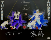 Justin Tucker & Brandon Aubrey Dual Signed Auto 16x20 Photo Beckett Wit. BAS COA0