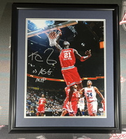Kevin Garnett Signed Framed 16x20 Photo w/ NBA All Star 03 ASG MVP PSA COA0