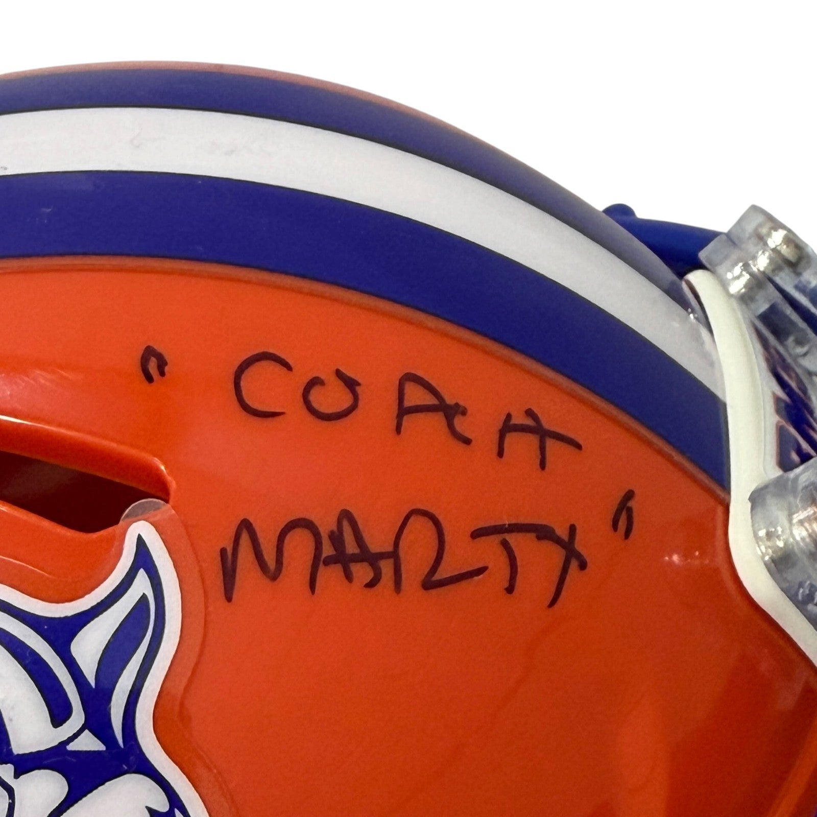 Ed Marinaro Signed Blue Mountain State BMS Mini Helmet w/ Coach Marty JSA W. COA2