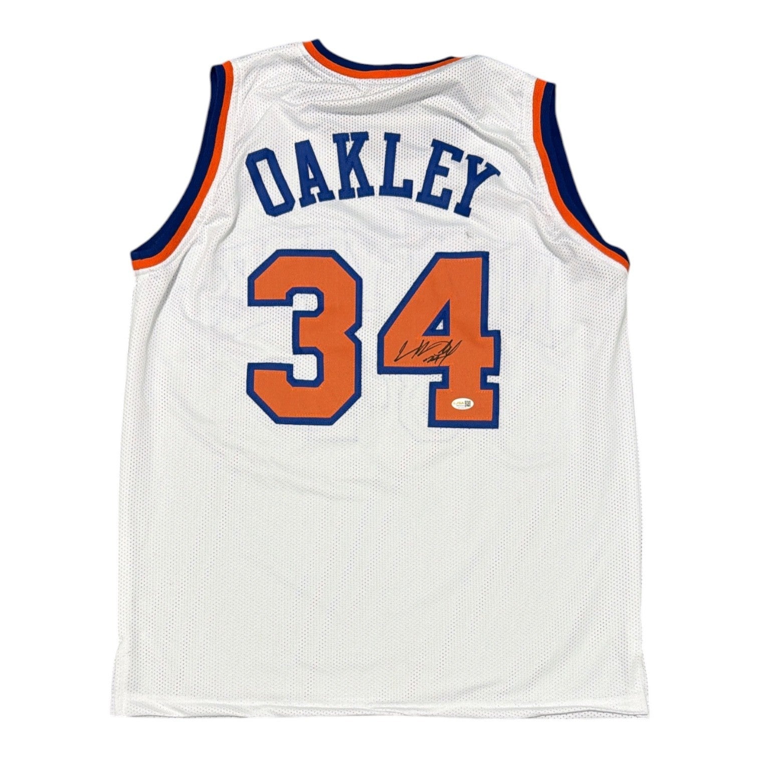 Charles Oakley Signed Autographed New York Knicks Custom Jersey JSA Witness COA0