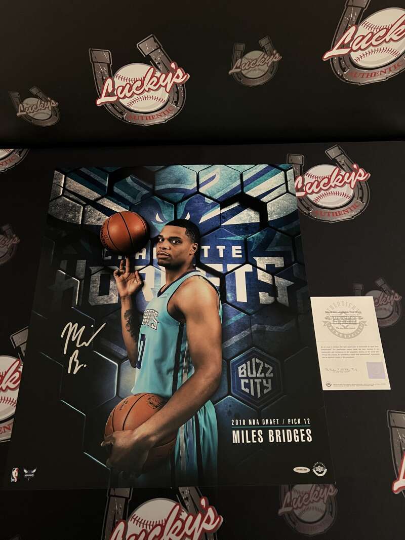 Miles Bridges Signed Auto 20x24 Photo Next Upper Deck UDA COA Hornets NBA Draft3