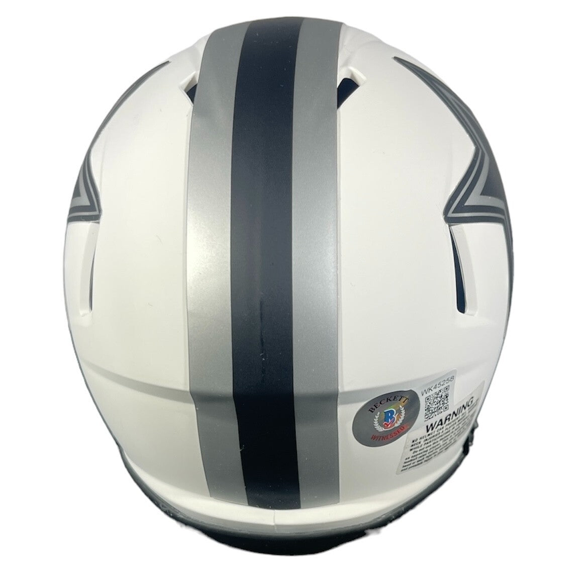 Ezekiel Elliott Signed Cowboys Lunar Mini Helmet Beckett Witness BAS COA2