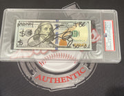 Floyd Mayweather Jr. Signed $100 Bill US Currency x4 Inscription PSA Auth Auto C0