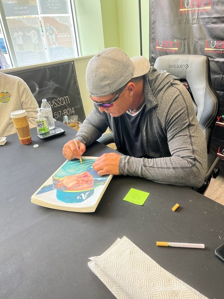 Jose Canseco Signed Auto 10x14 Topps Living Art Print /100 MVP ROY 40/40 JSA COA3