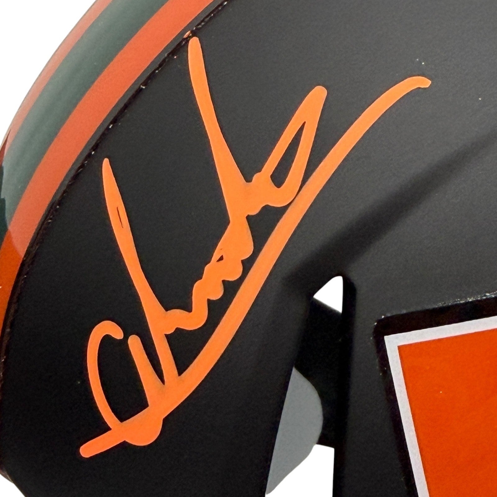 Andres Borregales Signed Black Miami Hurricanes Mini Helmet w/ The U JSA Wit COA1