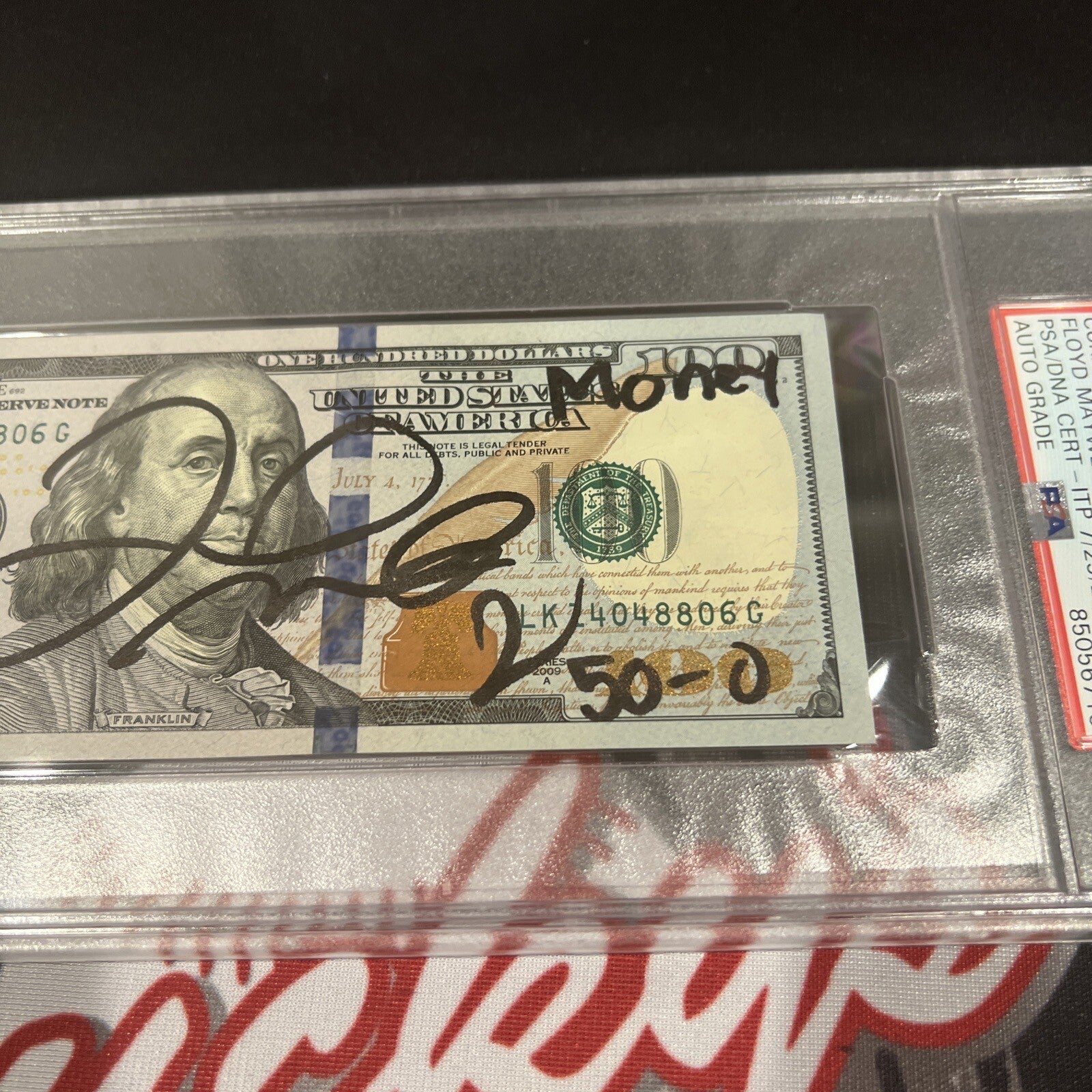 Floyd Mayweather Jr Signed $100 Bill US Currency x4 Inscriptions PSA 10 Auto I2