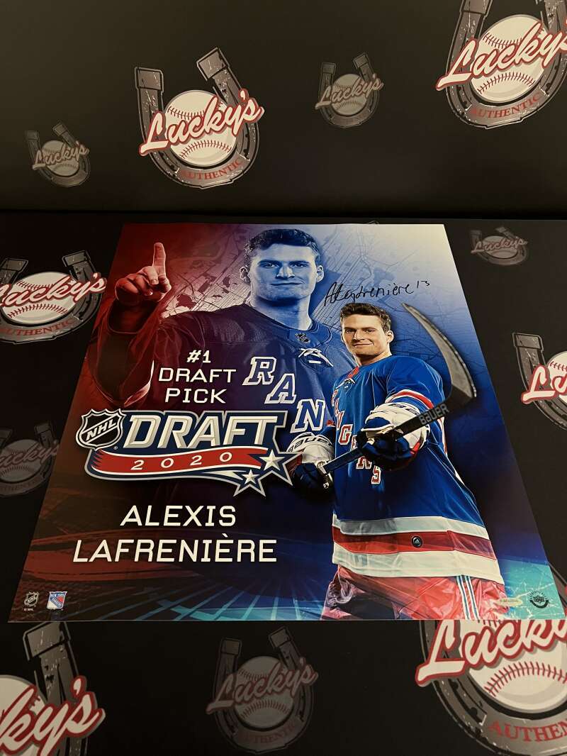 Alexis Lafreniere Signed 20x24 Photo Draft Day Upper Deck UDA COA NY Rangers0