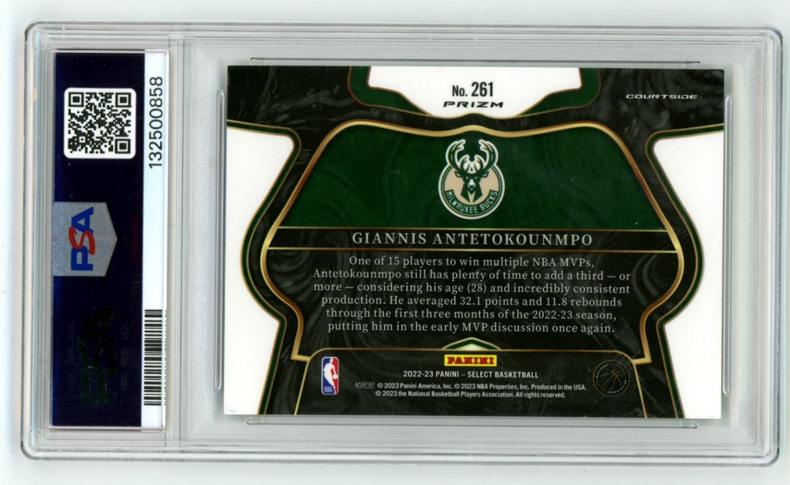 Giannis Antetokounmpo 2022-2023 Panini Select Zebra Prizm Signed PSA 10 Auto1