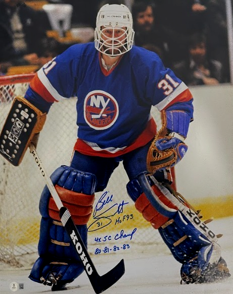 Billy Smith Signed New York Islanders 16x20 Photo w/ HOF + SC Beckett W BAS COA0