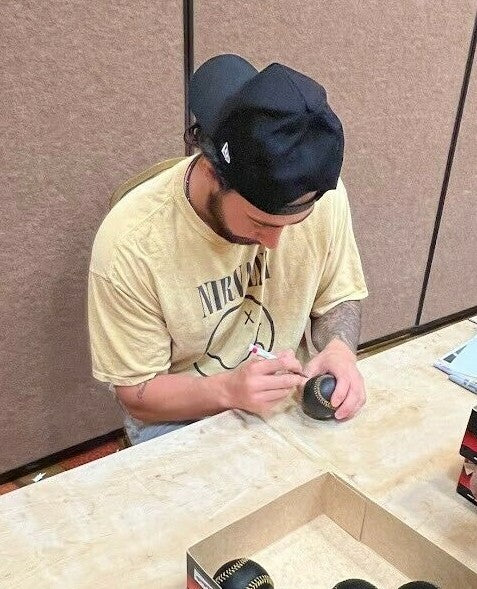 Jonathan India Signed Autograph Black ROMLB Baseball PSA ITP HOLO COA Royals2