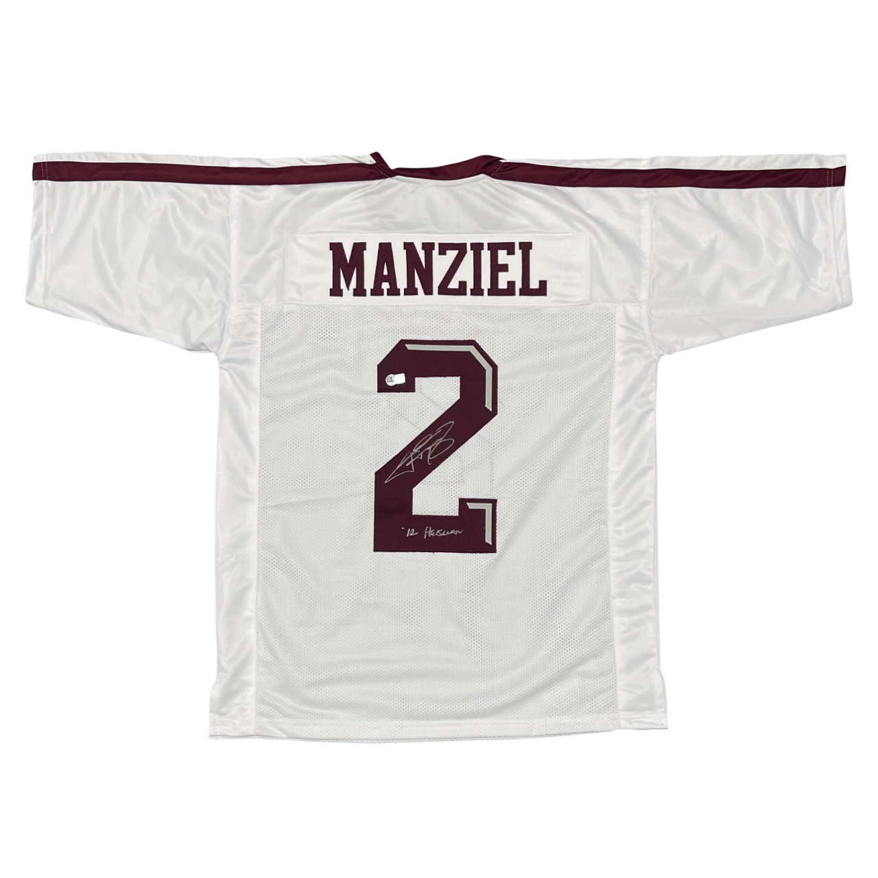 Johnny Manziel Signed Texas A&M Custom Jersey w/ 12 Heisman Beckett Wit BAS COA0