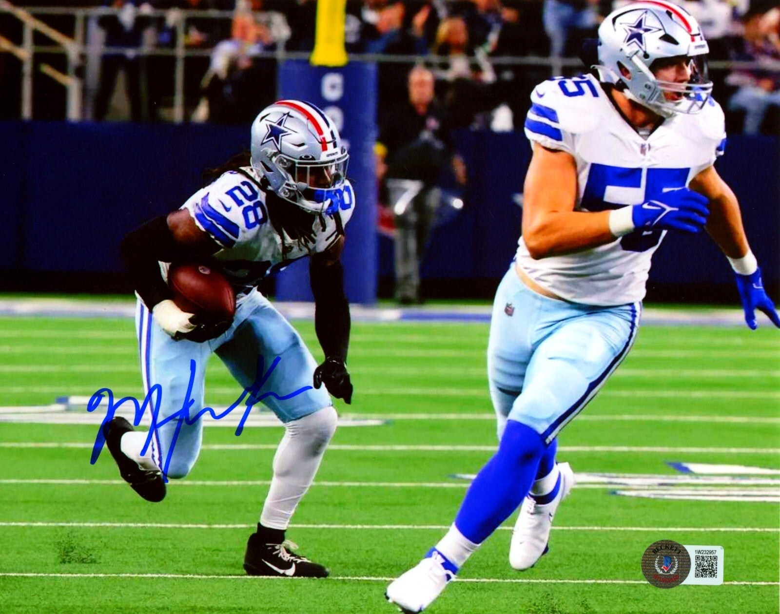 Malik Hooker Signed Dallas Cowboys 8x10 Photo Beckett Witness BAS COA #40