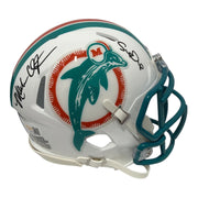 Mark Clayton & Mark Duper Dual Signed Dolphins TB Mini Helmet JSA Witness COA0