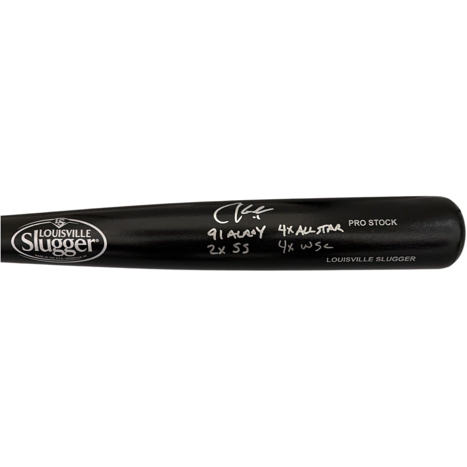 Chuck Knoblauch Signed Louisville Slugger Black Bat w/ 4 Insc JSA Witness COA0