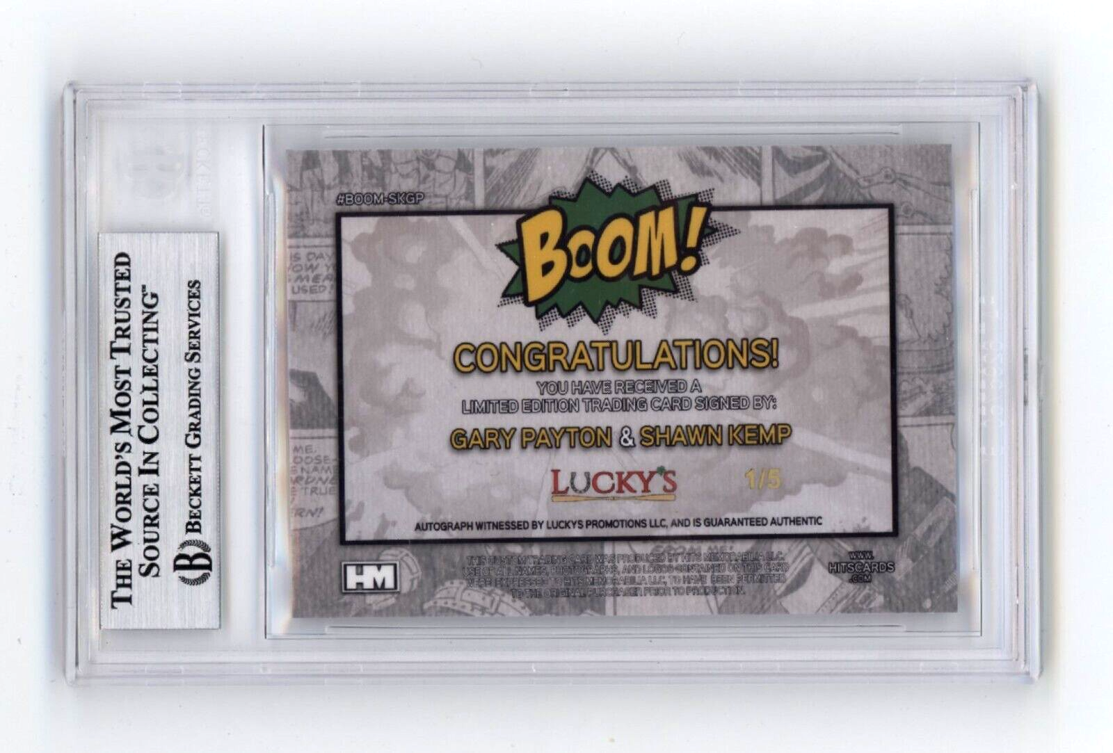 Shawn Kemp & Gary Payton 2024 Hits BOOM Green #/5 Dual Signed BGS BAS Auto1