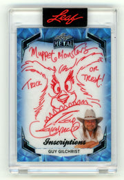 Guy Gilchrist 2025 Leaf Metal Blue Sketch Muppet Monsters Signed Drawing #45/500