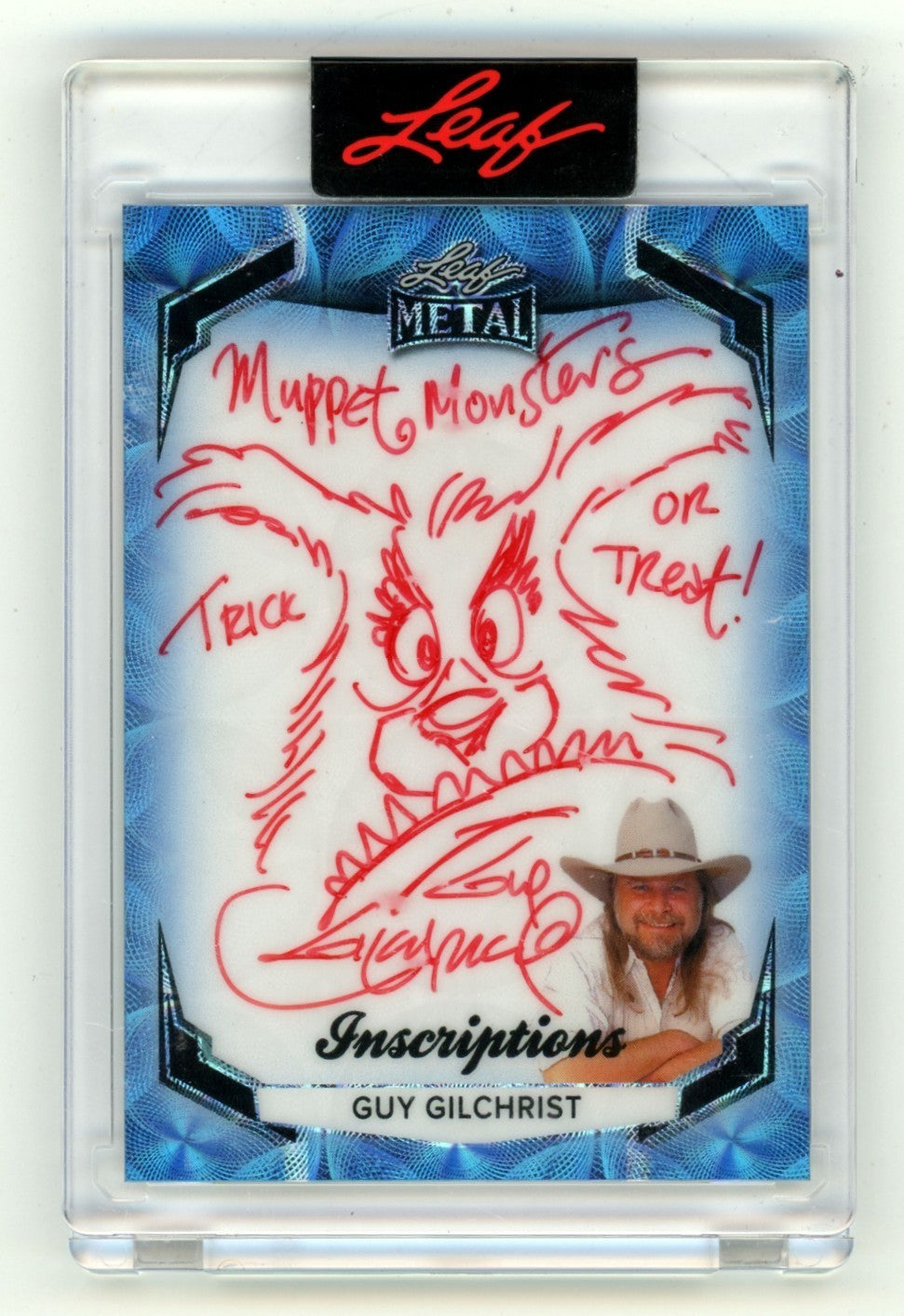 Guy Gilchrist 2025 Leaf Metal Blue Sketch Muppet Monsters Signed Drawing #45/500