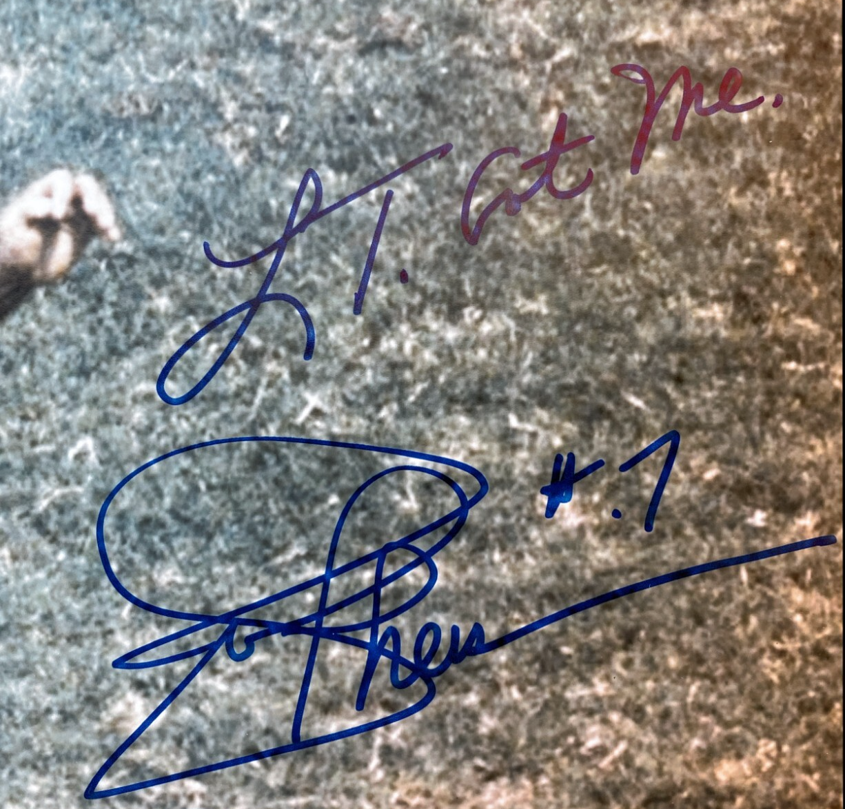 Lawrence Taylor & Joe Theismann Signed 11x14 Photo LT Got Me & Bad MFer JSA COA1