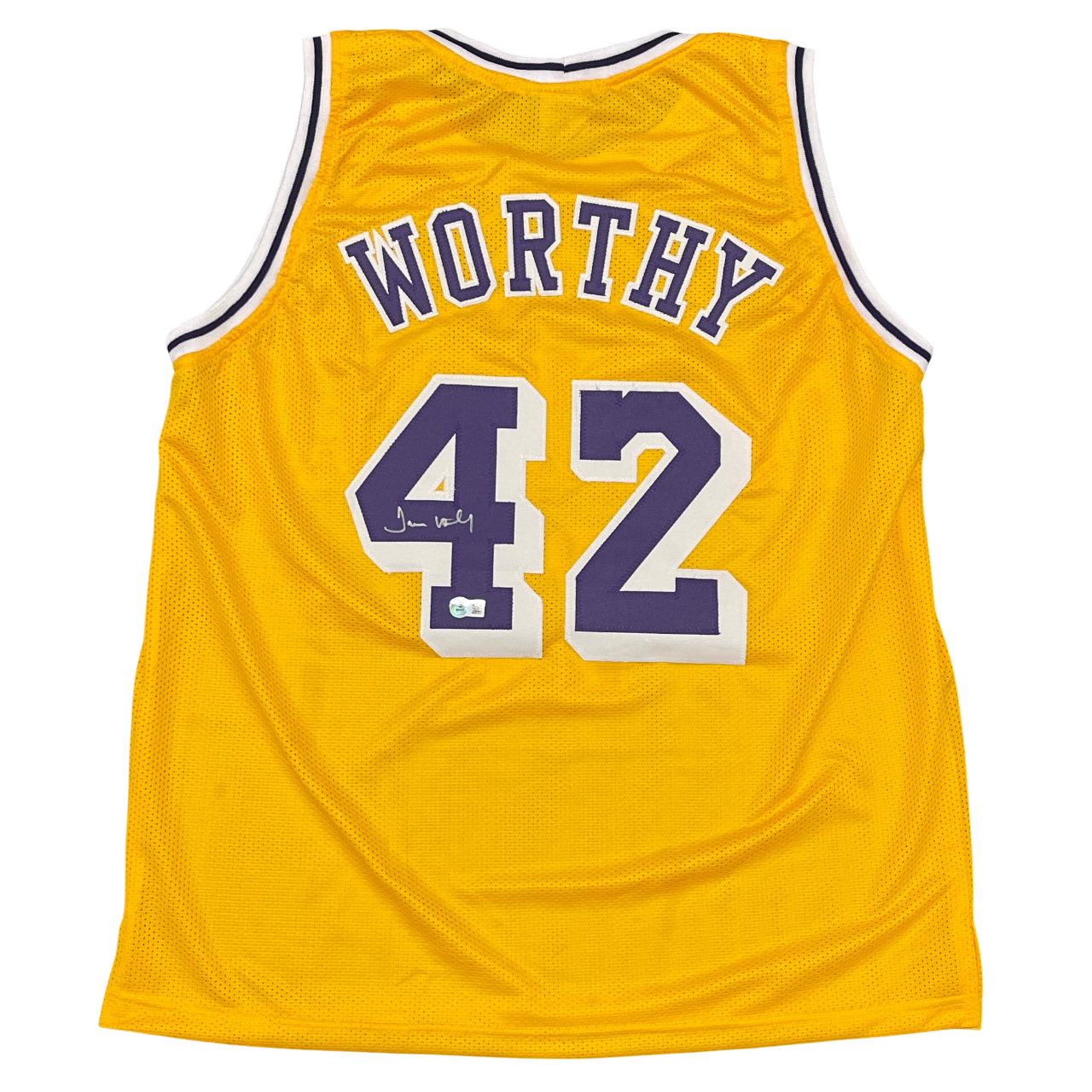 James Worthy Signed Los Angeles Lakers Custom Jersey Beckett Wit BAS COA0