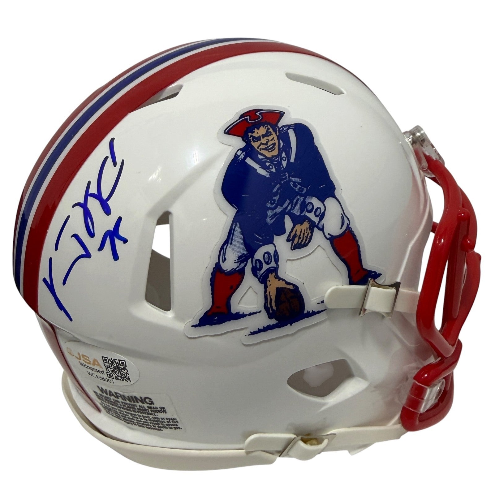Vince Wilfork Signed New England Patriots TB Mini Helmet JSA Witness COA0