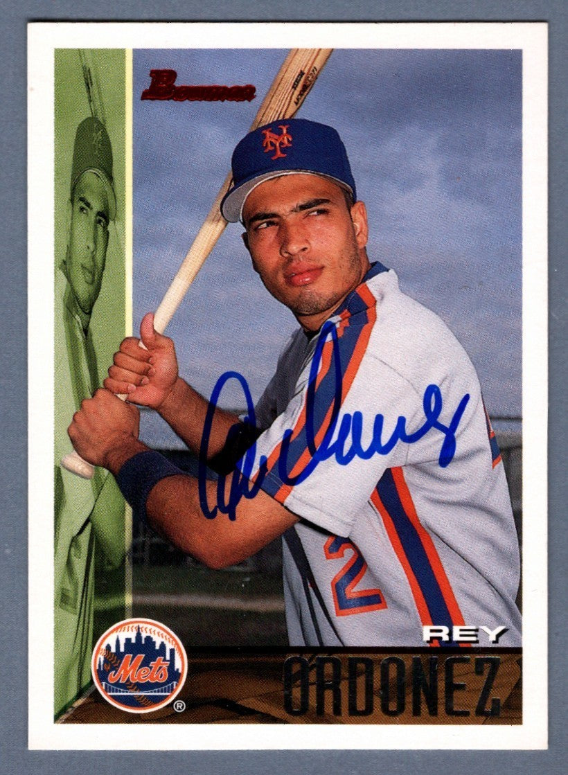 Rey Ordonez Signed Autographed 1995 Bowman #140 Rookie RC LSCM COA New York Mets0
