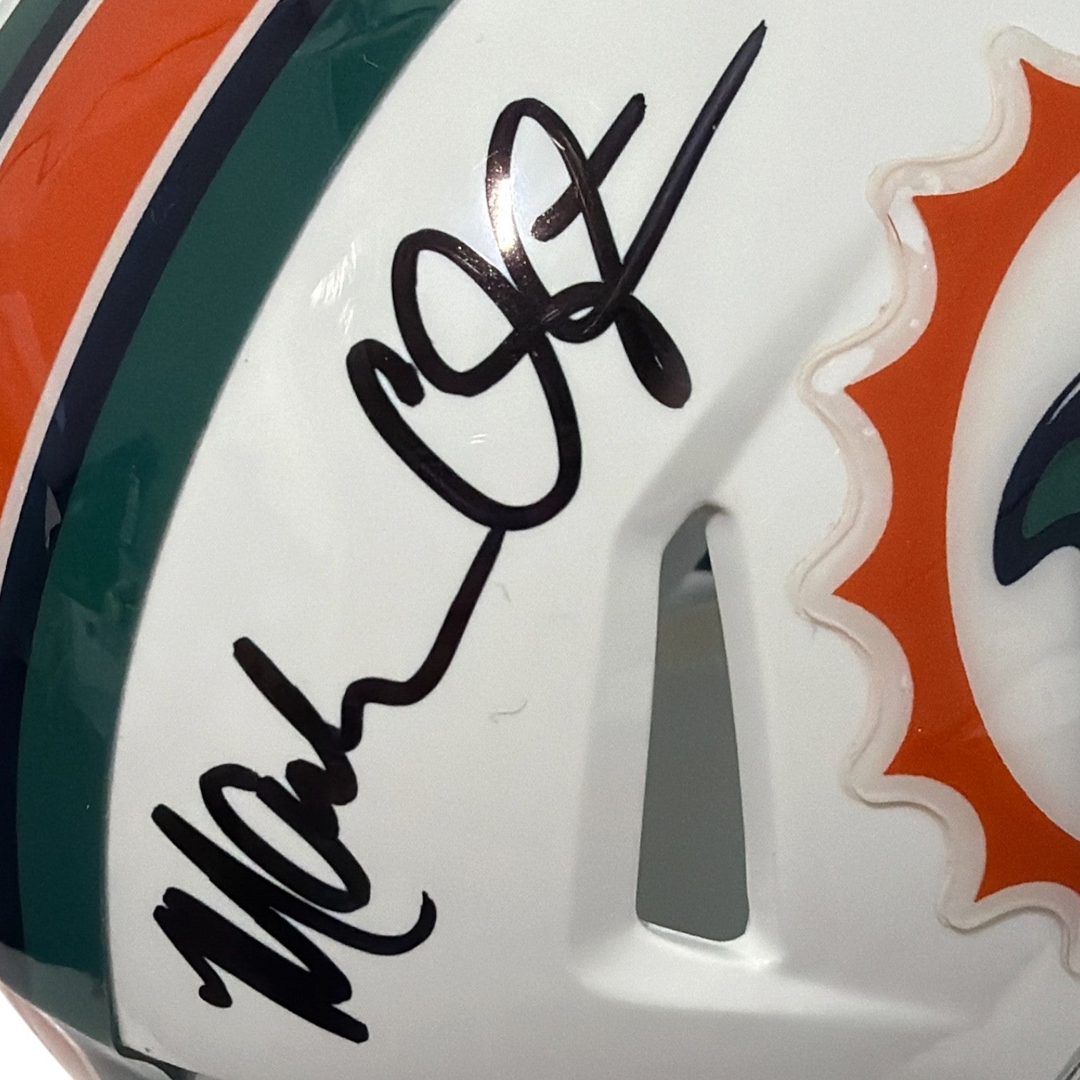 Mark Clayton Signed Autographed Miami Dolphins TB Mini Helmet JSA Witness COA1