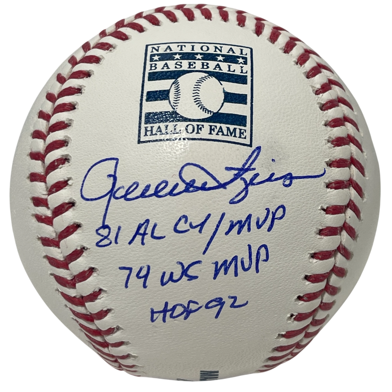 Rollie Fingers Signed Rawlings HOF Baseball w/ 3 Insc Beckett Witness BAS COA0