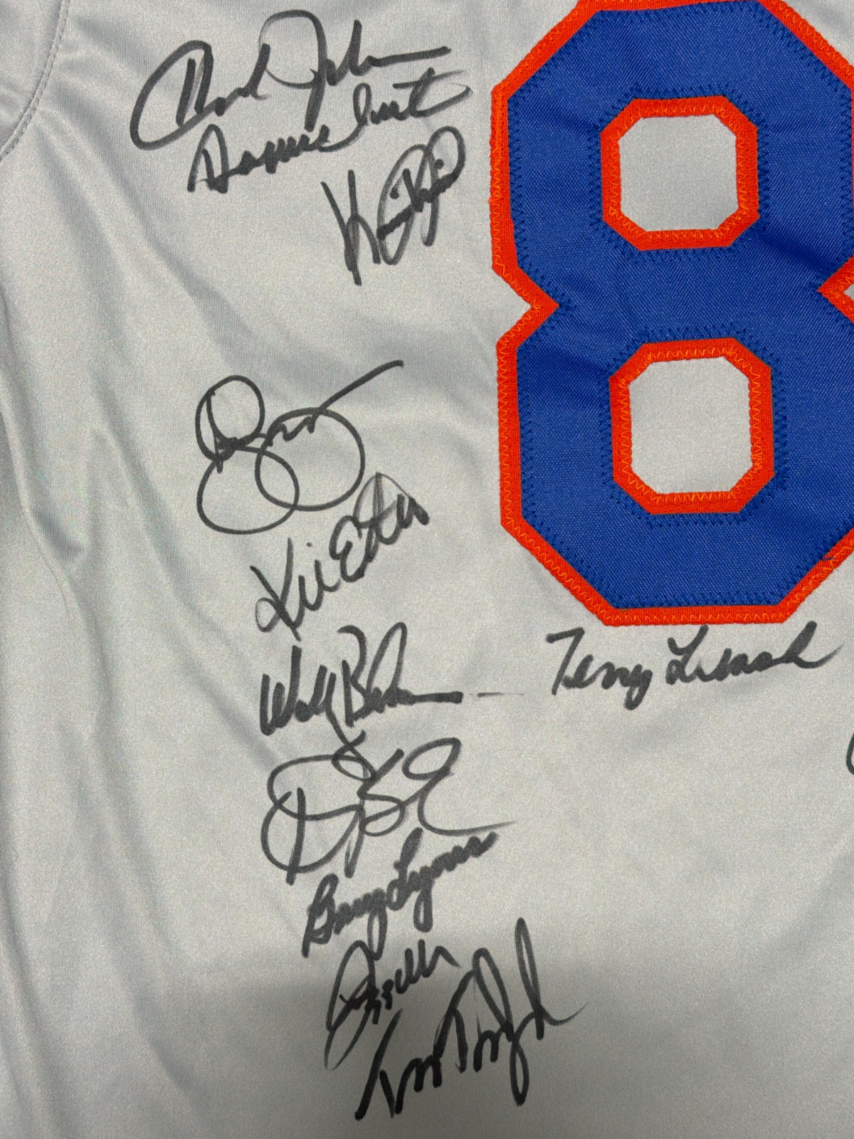 New York Mets 1986 World Series (23 Auto) Team Signed Custom Jersey Insc JSA COA4