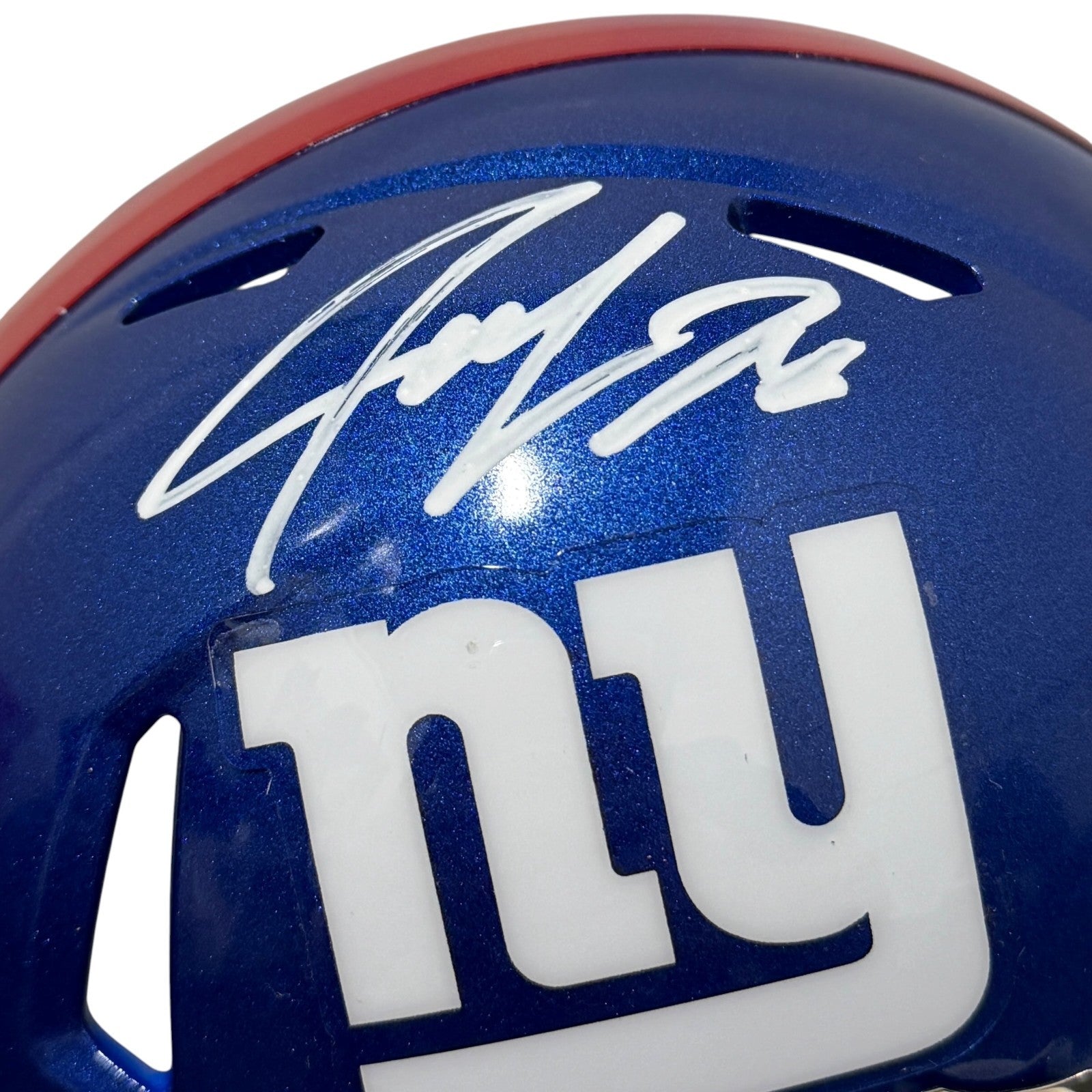 Jeremy Shockey Signed New York Giants Speed Mini Helmet Beckett Witness BAS COA1