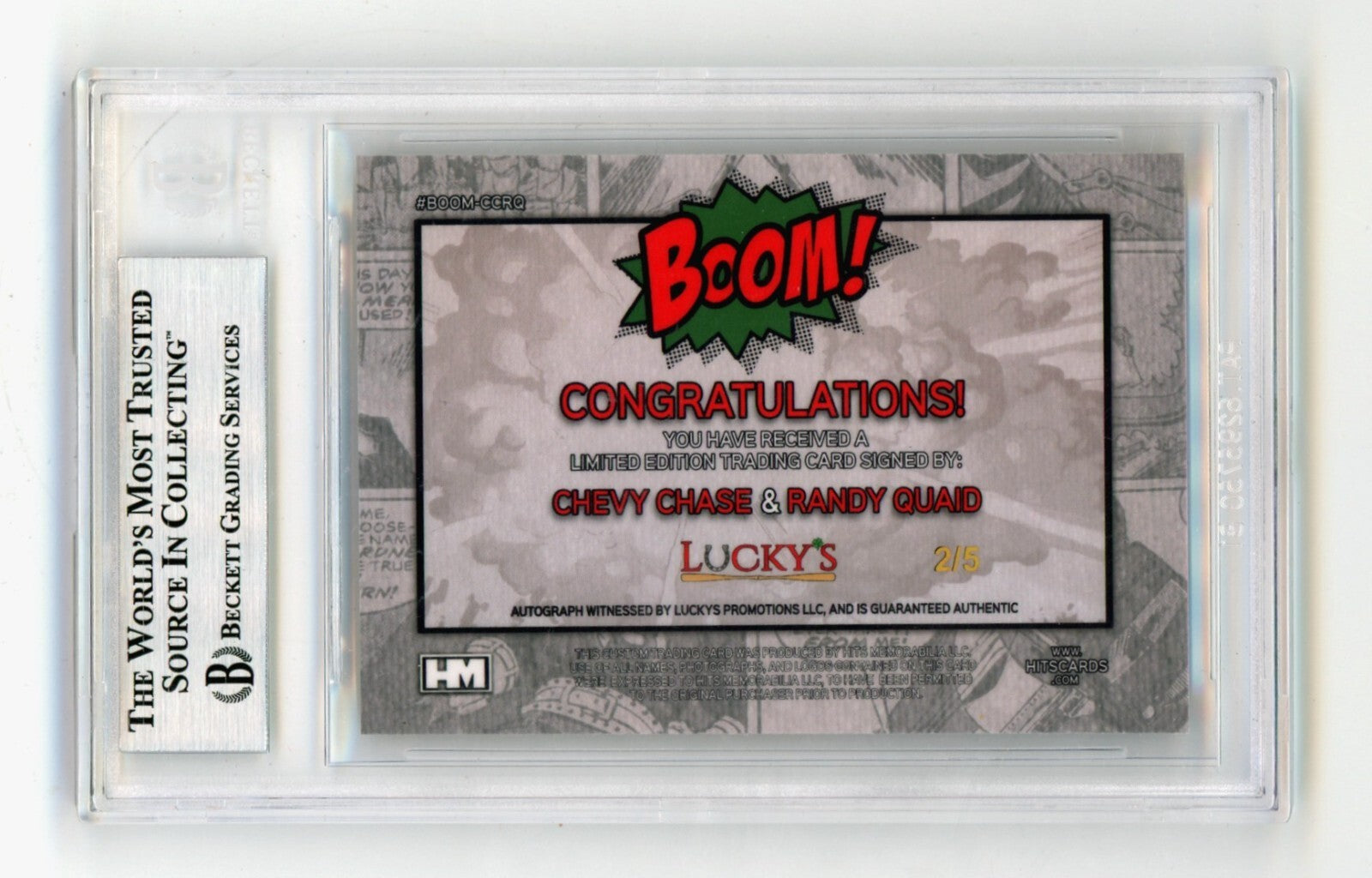 Chevy Chase Randy Quaid 2024 Hits Memorabilia BOOM Gold /10 Signed BGS BAS Auto1