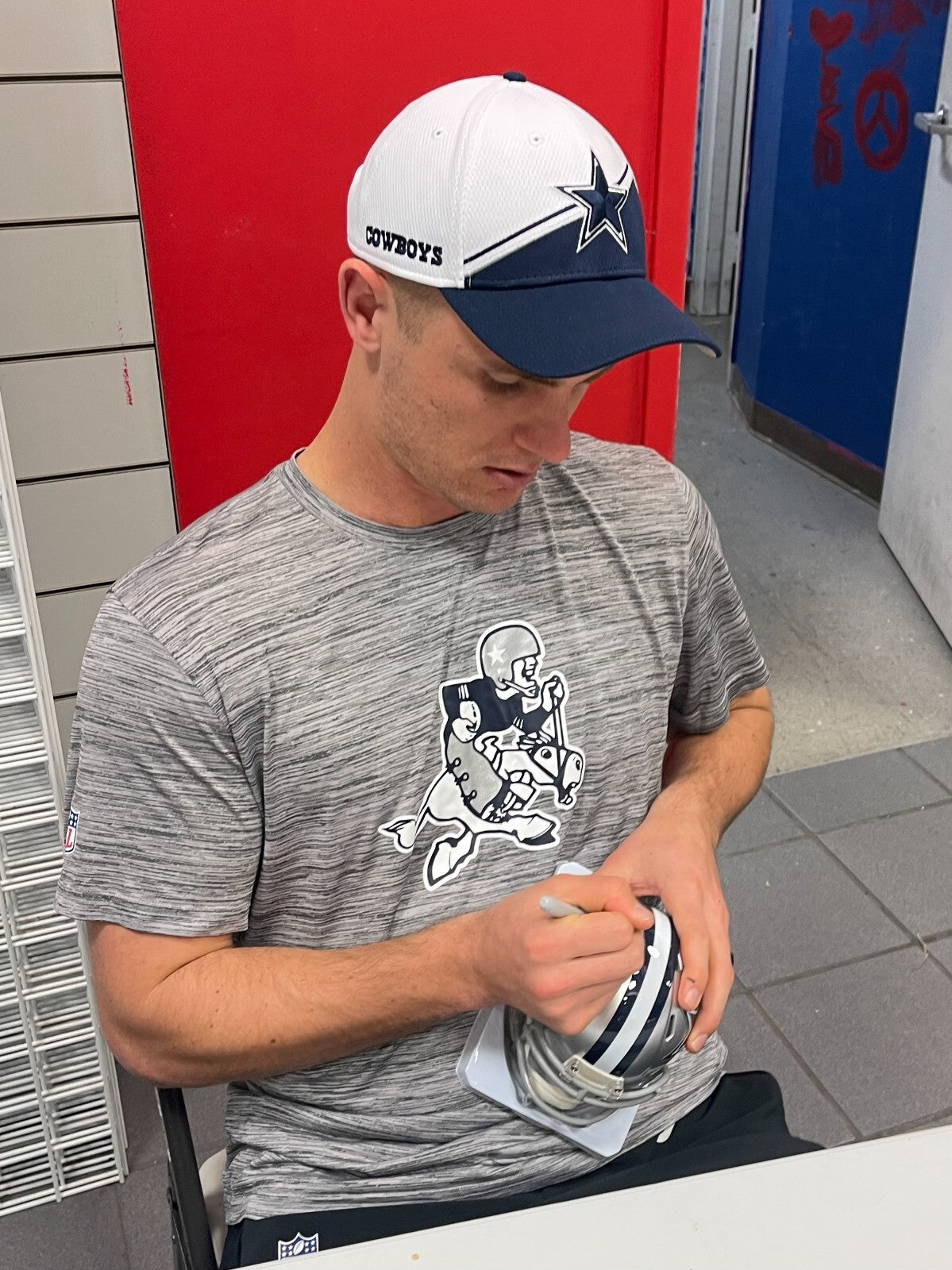 Brandon Aubrey Signed Cowboys Mini Helmet w/ Scoring Leader Beckett Wit BAS COA4