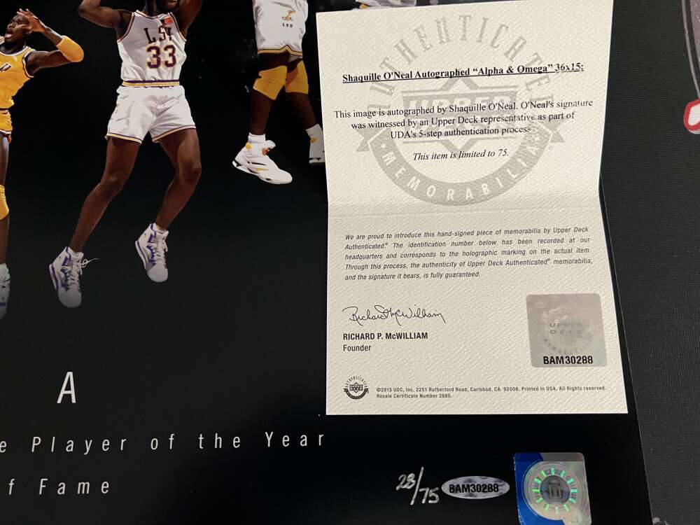 Shaquille O'Neal Shaq Signed Auto 36x15 Photo "Alpha & Omega" 28/75 UDA COA LSU2