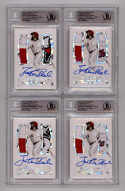 Jonathan India 2021 Hits Memorabilia Champions Ice Patch Dual Auto RC /6 BGS BAS0