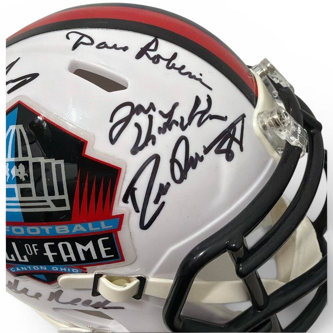 NFL Hall of Fame Multi Signed HOF Logo Mini Helmet w/ 15 Autos Beckett W BAS COA2