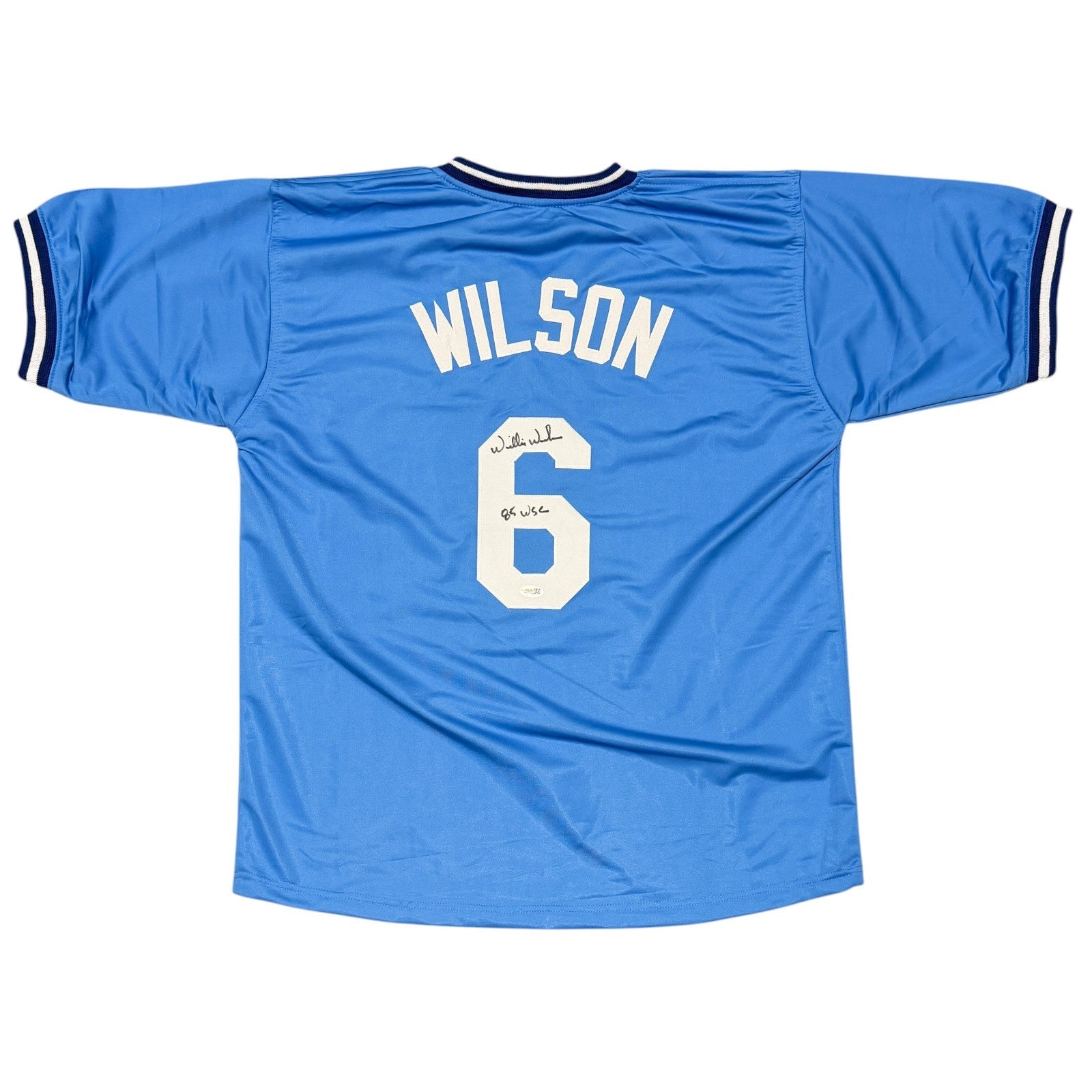 Willie Wilson Signed Kansas City Royals Custom Jersey w/ 85 WSC JSA Witness COA0
