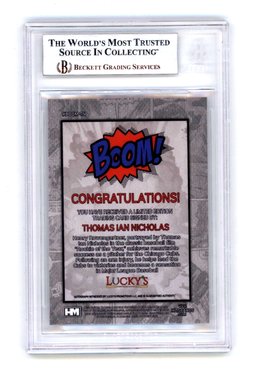 Thomas Ian Nicholas 2024 Hits Memorabilia BOOM Silver Signed BGS BAS Auto Cubs1