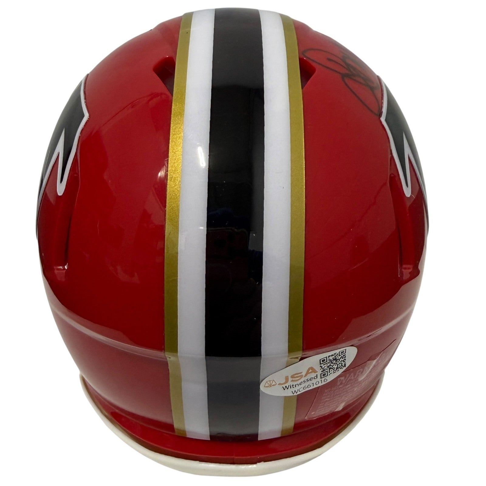 Jamal Anderson Signed Atlanta Falcons TB Red Mini Helmet JSA Witness COA2
