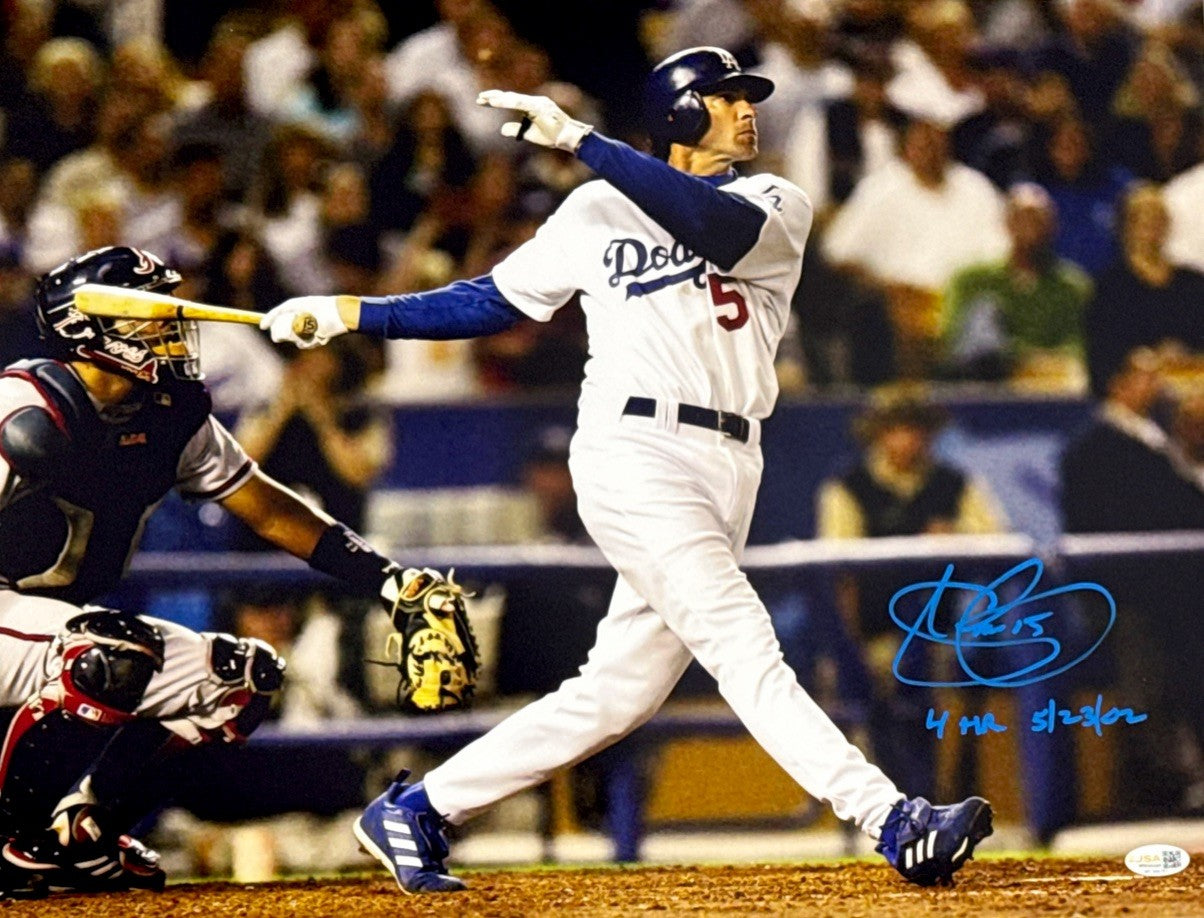 Shawn Green Signed Los Angeles Dodgers 16x20 Photo w/ 4 HR 5/23/02 JSA Wit COA0