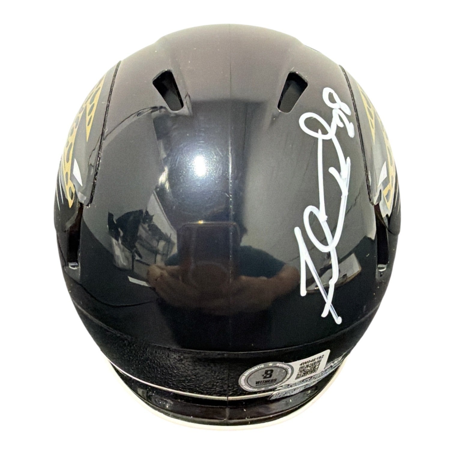 Fred Taylor Signed Jacksonville Jaguars Mini Helmet Beckett Witness BAS COA2