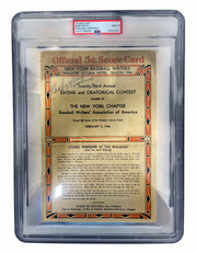Babe Ruth Signed 1946 NY BBWAA Eating Contest Official Scorecard PSA 9 Auto MINT0