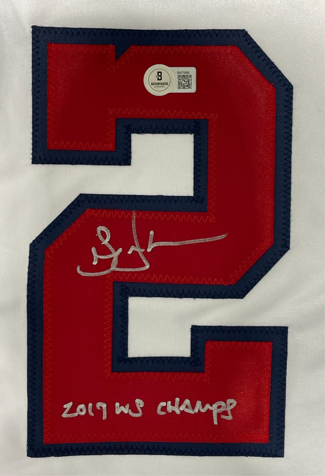 Sean Doolittle Signed Washington Custom Jersey w/ 2019 WSC Beckett BAS COA1