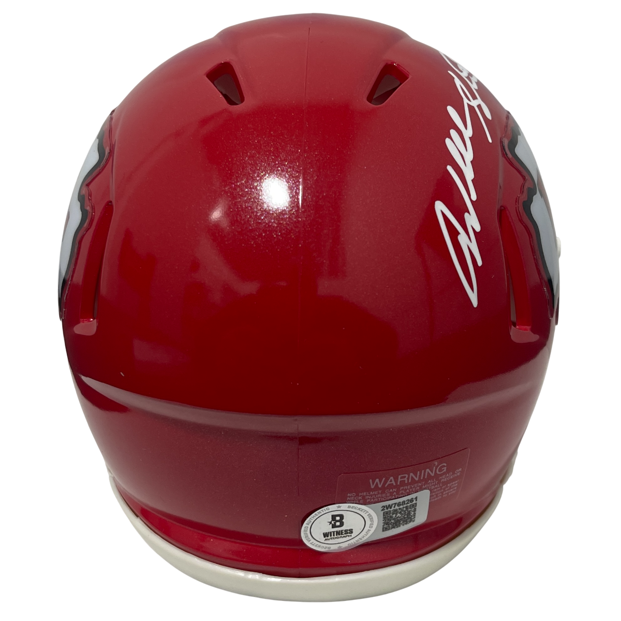 Will Shields Signed KC Chiefs Speed Mini Helmet w HOF 15 Beckett Witness BAS COA2