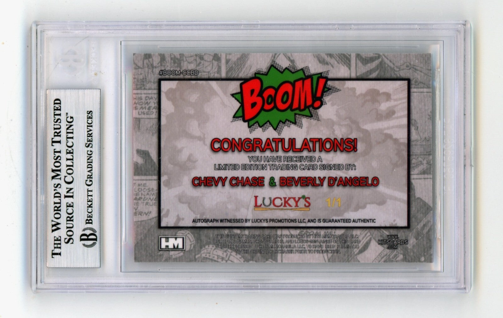 Chevy Chase Beverly D'Angelo 2024 Hits Mem BOOM Red/Green 1/1 Signed BGS Auto1