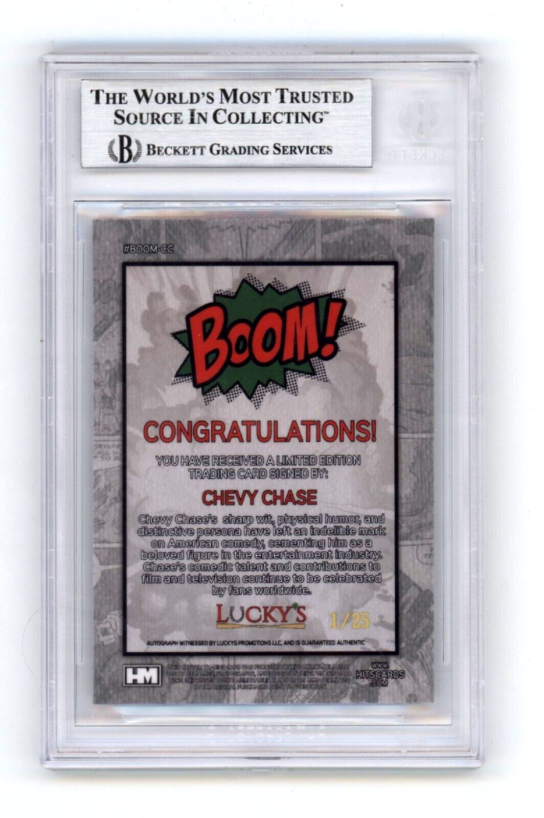 Chevy Chase 2024 Hits Memorabilia BOOM Silver #/25 Signed BGS BAS Auto X-Mas1
